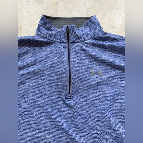 Under Armour HeatGear Threadborne 1/4 Zip Blue Pullover Running Shirt Men’s XL - Picture 2 of 6